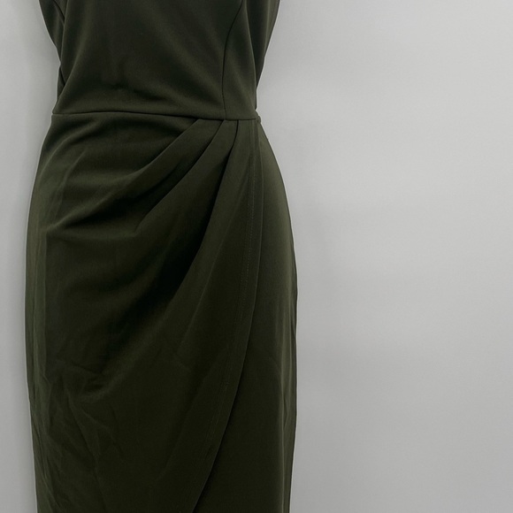 Royal Matrix Green Women's Sexy One Shoulder Cutout Ruched Bodycon Dress - Picture 4 of 11